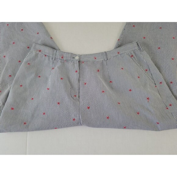Sag Harbor Womens Pants 18 Plus Capri Embroider Stars SeersuckerSTR11E - Picture 1 of 8